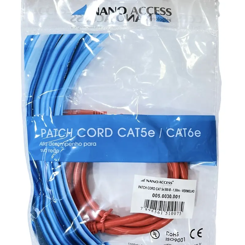 Patch Cord Cat5e 1,5m Vermelho