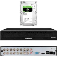 Kit Intelbras, DVR 1016c, Full HD, 16 Canais + HD 3TB