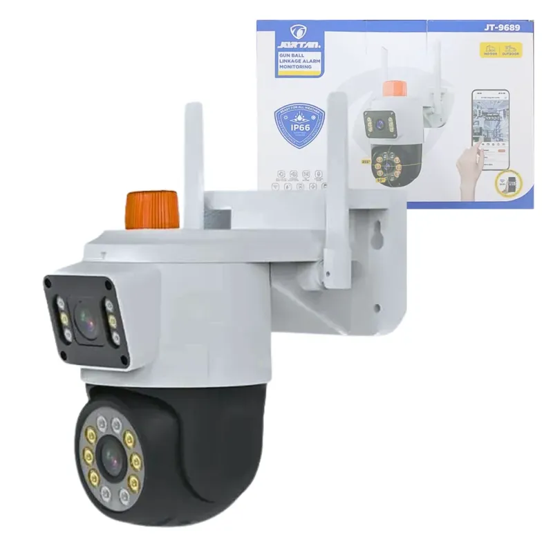Câmera Externa 360° Jortan Jt-9689 Ip Com Luz Alerta