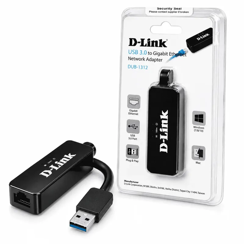 Adaptador Extensor De Rede Usb 3.0 Ethernet Rj45 Gigabit D-link Dub-1312 1gbps