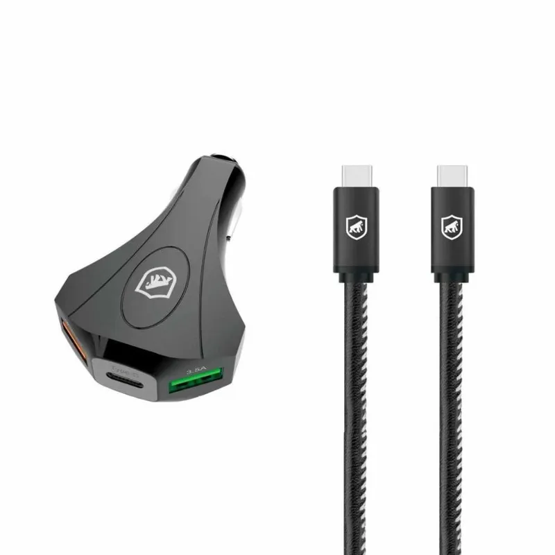 Kit Carregador Veicular Tank E Cabo Dual Shock Tipo C / Tipo C - Gshield