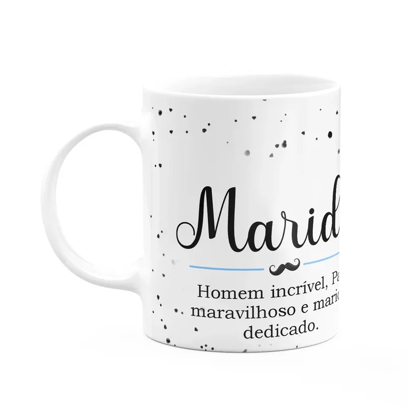 Caneca Minimalista Pais - Marido, Pai Maravilhoso E Dedicado