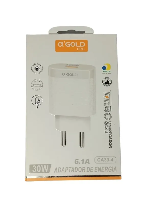 Carregador Turbo 30w 6.1a Qc4.0 Smart Chip A'gold