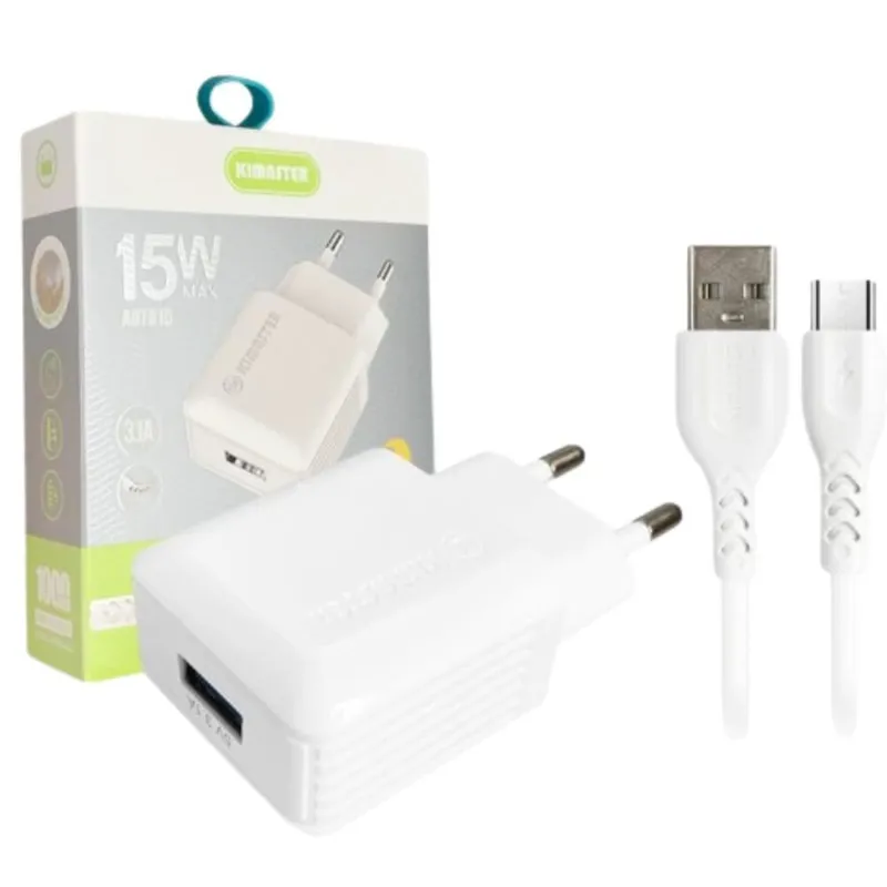 Carregador V8 1usb Qc 15w T503uv Kimaster Micro Usb