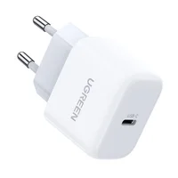 Carregador Ugreen Mini Usb-c 20w Pd (branco) Power Delivery 3.0, Quick Charge 4.0+/3.0 E Fcp, Compatível Iphone 17 Pro Max, Air 16, 15, 14, 13, 12, 11 Plus, Se, Xs, Xr, Xs, 8,