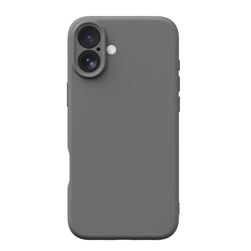 Capa Capinha Protetora de Silicone com Interior em Microfibra Compatível com Magsafe para o iPhone 16 - Cor: Cinza