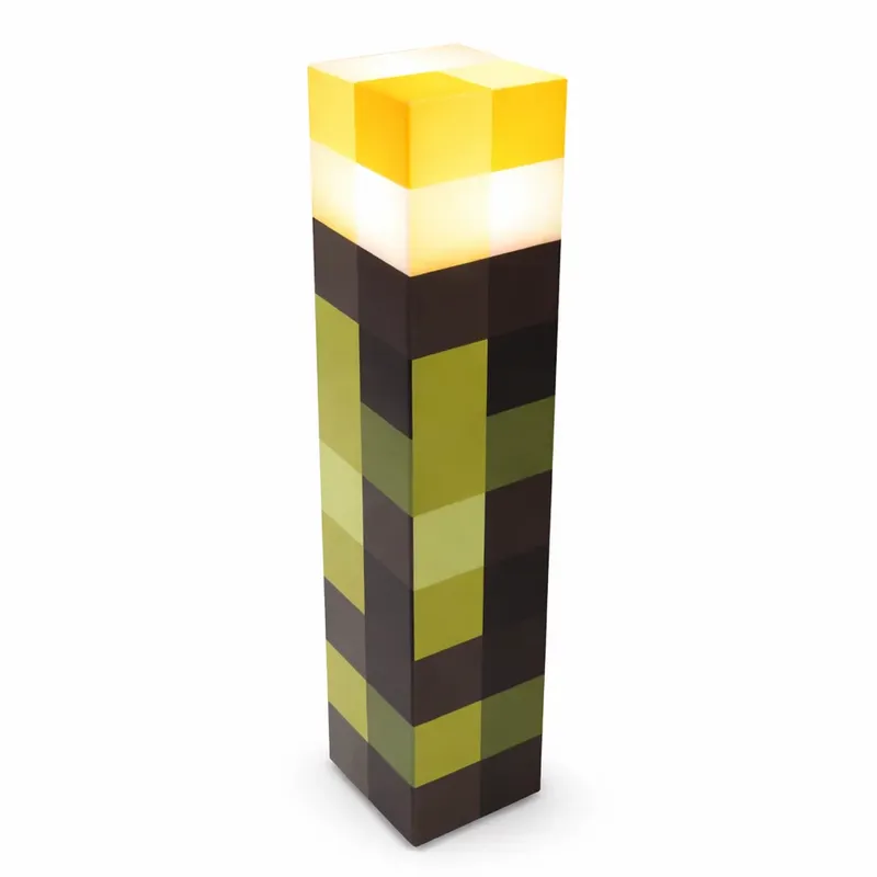 Luminária Tocha Minecraft LED 3 Níveis Recarregável Portátil Usb Decoração Quarto Gamer Parede Oih-4763