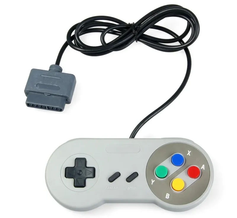 2 Controle Para Super Nintendo Joystick Snes Botão Colorido