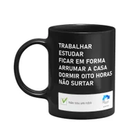 Caneca Geek Divertida - Não Sou Um Robô - Preta