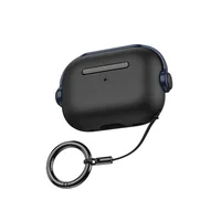 Capa Music Para Airpods 4, Preta Com Detalhe Azul