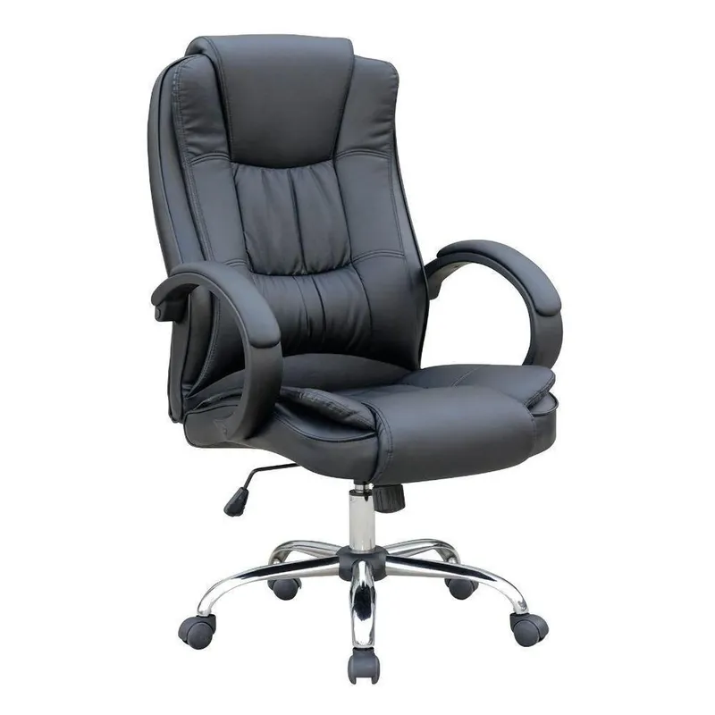 Cadeira Office Bela Magazine Presidente Nice, Peso Máx. Suportado 130Kg, Giratória, Com Regulagem de Altura a Gás, Preto