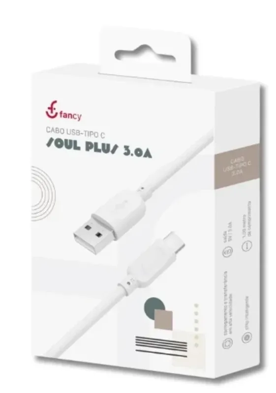 Cabo USB para Tipo C 3.0A 1m Soul Plus Fancy
