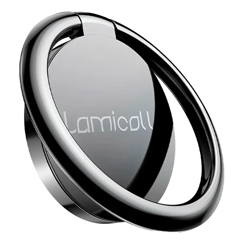 Suporte Anel Celular Lamicall Em Metal Pra Fixação Preto