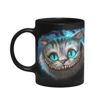 Caneca Geek, Gato Risonho, O Segredo É Sorrir, Preta