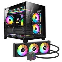 Gabinete Gamer Husky Dome 210, Mini Tower, M-ATX, Lateral e Frontal em Vidro, Sem FANs, Preto + Water Cooler Husky Freezy, ARGB, 360mm, AMD e Intel, Preto
