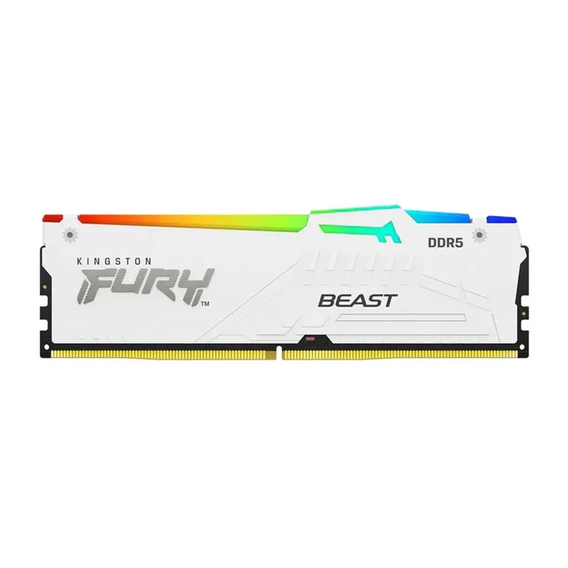 Memória RAM Kingston Fury Beast, RGB, 16GB, 5600MHz, DDR5, CL36, Branco - KF556C36BWEA-16