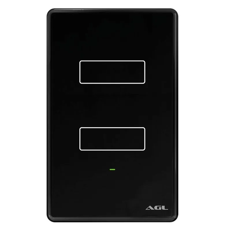 Interruptor Smart AGL Com Wifi, Touch Screen 2 Tecla, Preto - 1106113
