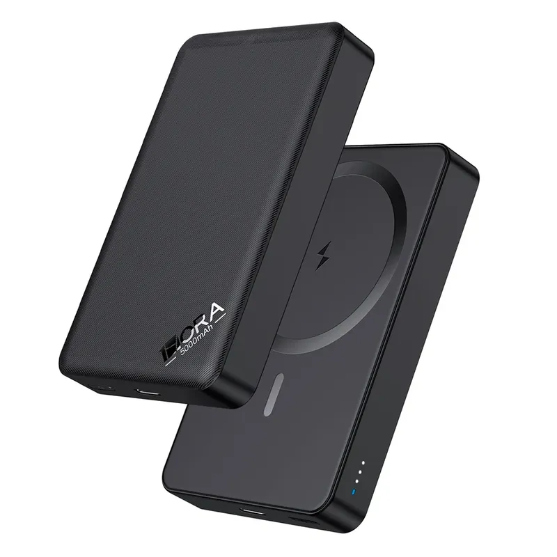 Power Bank Magnética 5000mah 1hora 10w Portátil Preta