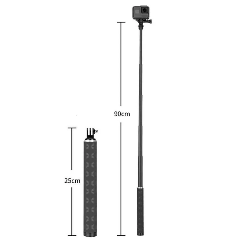 Bastão Selfie Fibra De Carbono 90cm Gopro E Similares - Telesin