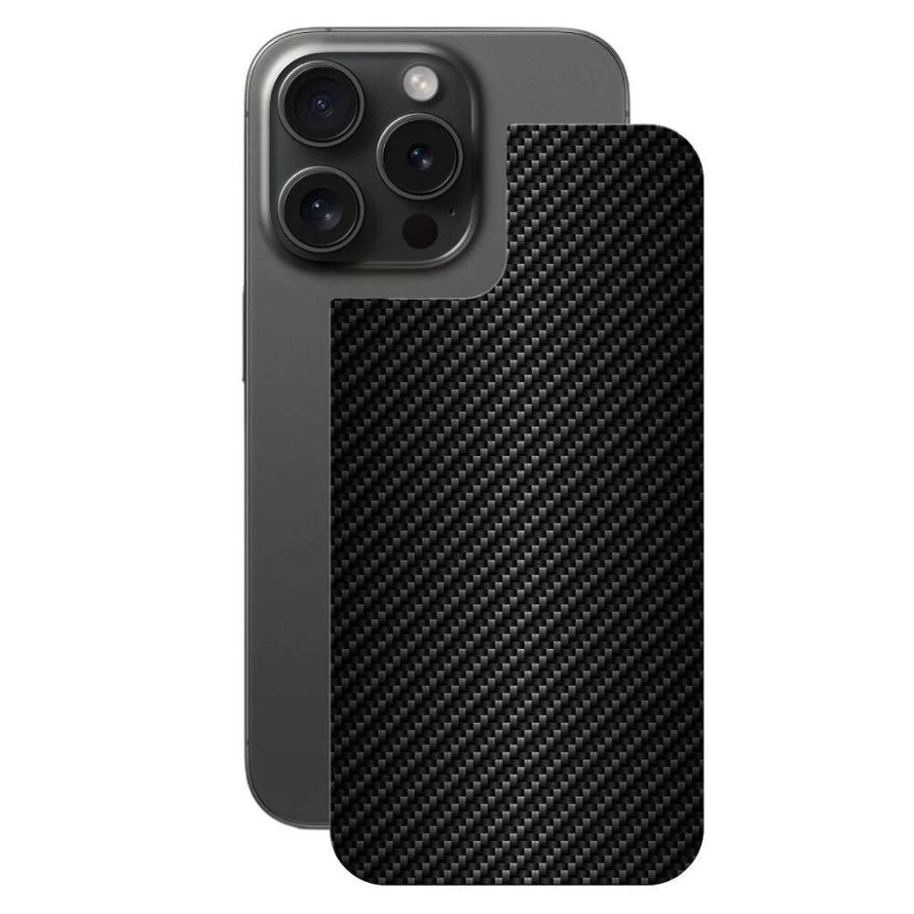 Película Traseira Fibra Carbono Preta Gshield iPhone 15 Pro Max