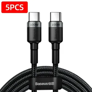 Cabo Usb Para Carregar Tipo C Baseus 100 W Preto 5 Unidades 1m