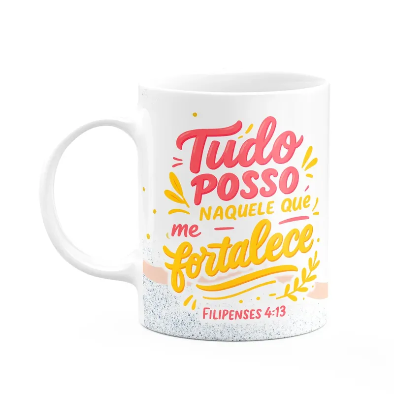 Caneca Religiosa Versículos Bíblicos - Filipense 4:13