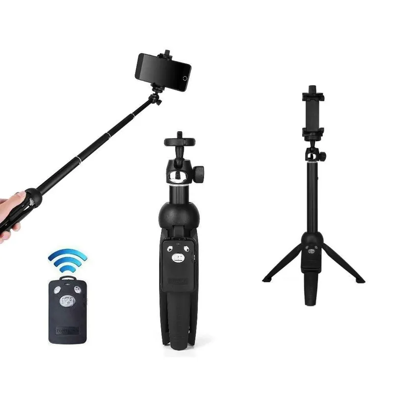 Tripé E Bastão Para Celular Com Controle Disparador Bluetooth - Yunteng Yt-9928
