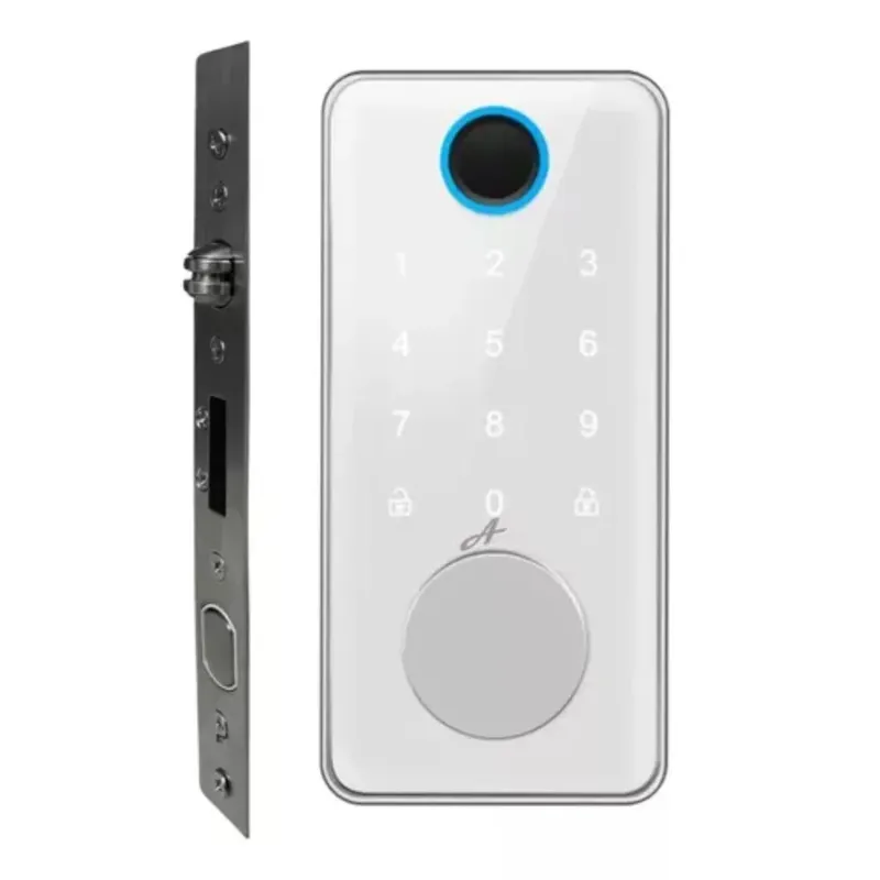 Fechadura Rolete Digital 8600 A Smart Tech Com Biometria, Cartão, Senha E Tag, Branca Advance