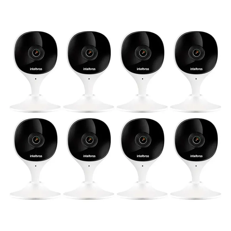 Kit 8 Câmeras Wi-fi Imx C Intelbras Visão Superwide E Inteligência Artificial Branca