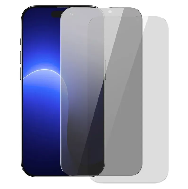 Protetor De Tela De Vidro Temperado Baseus Crystal Privacy De 0,3 Mm Com Filtro De Poeira Para Iphone 13/iphone 13 Pro/iphone 14 (pacote Com 1 Unidade, Kit De Limpeza E Ferramenta De Instalação À Prova De Poeira), Transparente