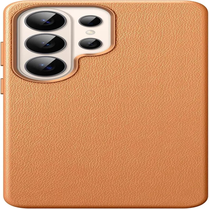 Capa De Couro Luxo Galaxy S26 Ultra Magsafe Made Usa Marrom