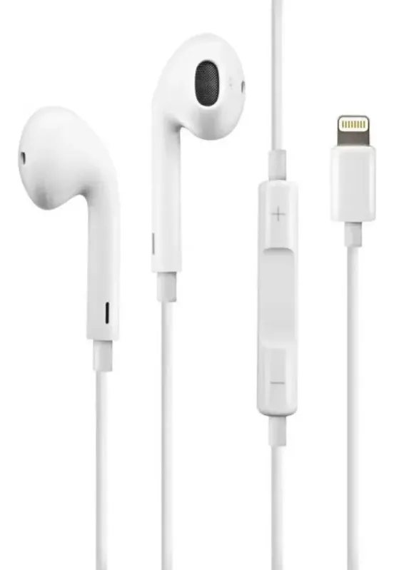Fone De Ouvido Para Iphone Com Fio Lightning Cor Branco