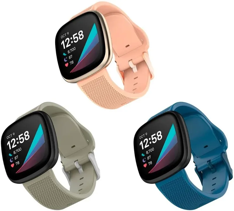 Comit – Fitbit Versa 3 E Fitbit Sense Silicone Tamanho Único Multiira De Relógio – Marinho/cinza Claro/rosa Blush-54403bbr