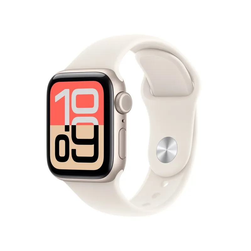 Apple Watch SE 3 GPS + Cellular, Caixa Estelar de Alumínio de 44 mm, Pulseira Esportiva Estelar, Tamanho P/M - MEPE4AM/A