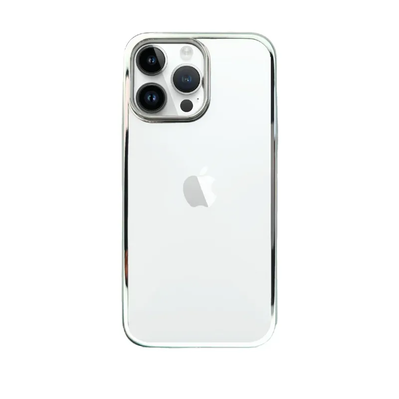 Capa New Skin Metálico Para Iphone 14 Pro Max Cor:prata