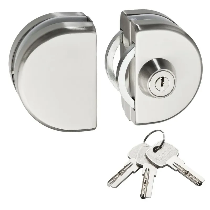 Fechadura De Pressão Para Porta De Correr De Vidro/alvenaria V/a159 Pk Vp523 Inox Escovado Soprano
