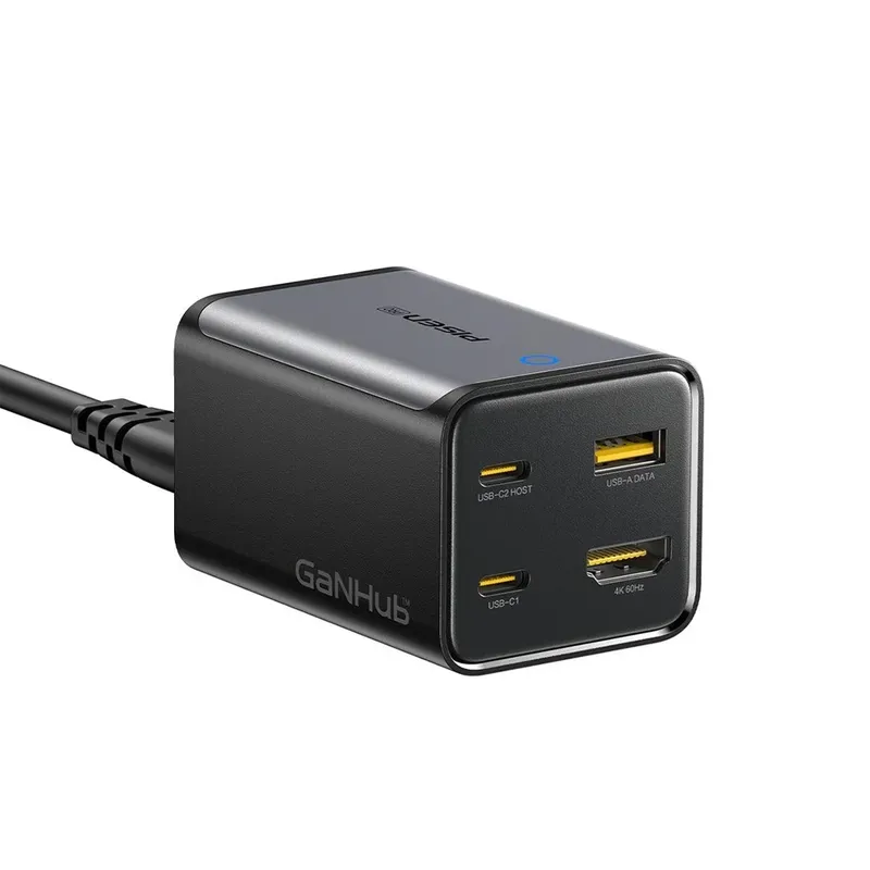 Carregador Usb Pisen 4in1 Usb A/c Ganhub Max 70w Branco