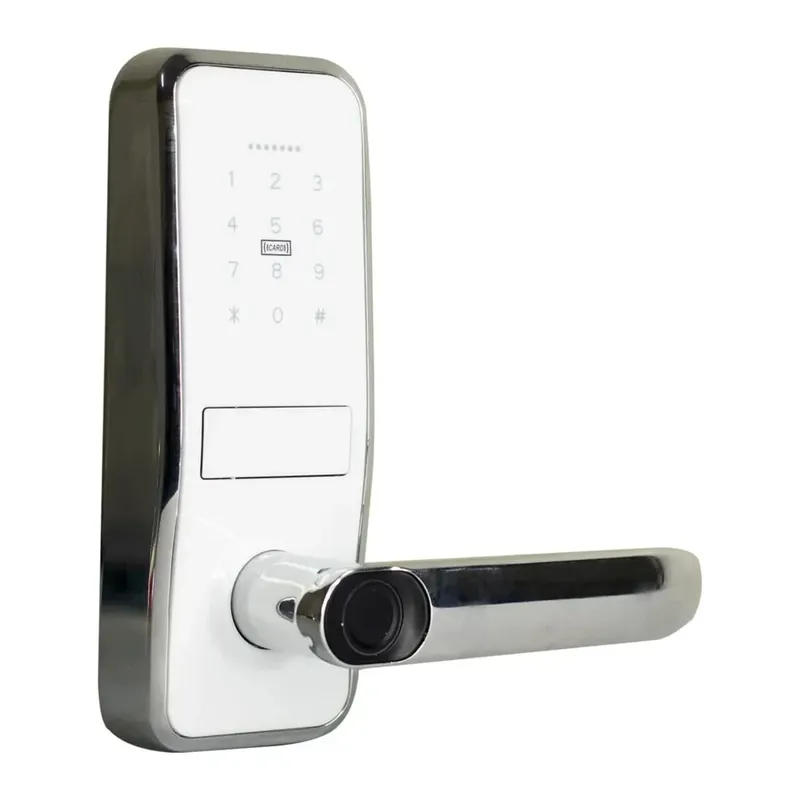 Fechadura Digital 8500 A Smart Tech Com Biometria, Cartão, Senha E Tag, Branca Ip 55 Advance