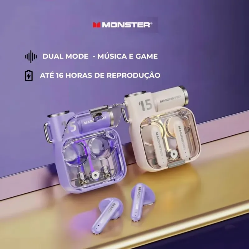 Fone Wireless Bluetooth 5.4 Gamer Som Potente, Baixa Latência, Microfone Integrado - Lilás
