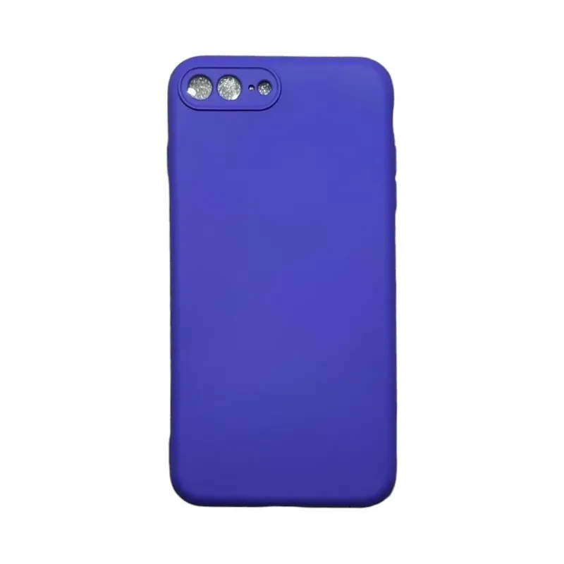 Capa Iphone 7 Plus / 8 Plus Silicone Aveludada Protege Câmera Colorida Capinha Anti Impacto Iphone 7 Plus:roxo