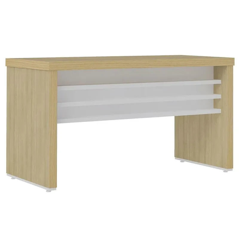 Mesa De Reunião Para Escritório 204cm Tamburato Corp A06 Carvalho/branco - Mpozenato