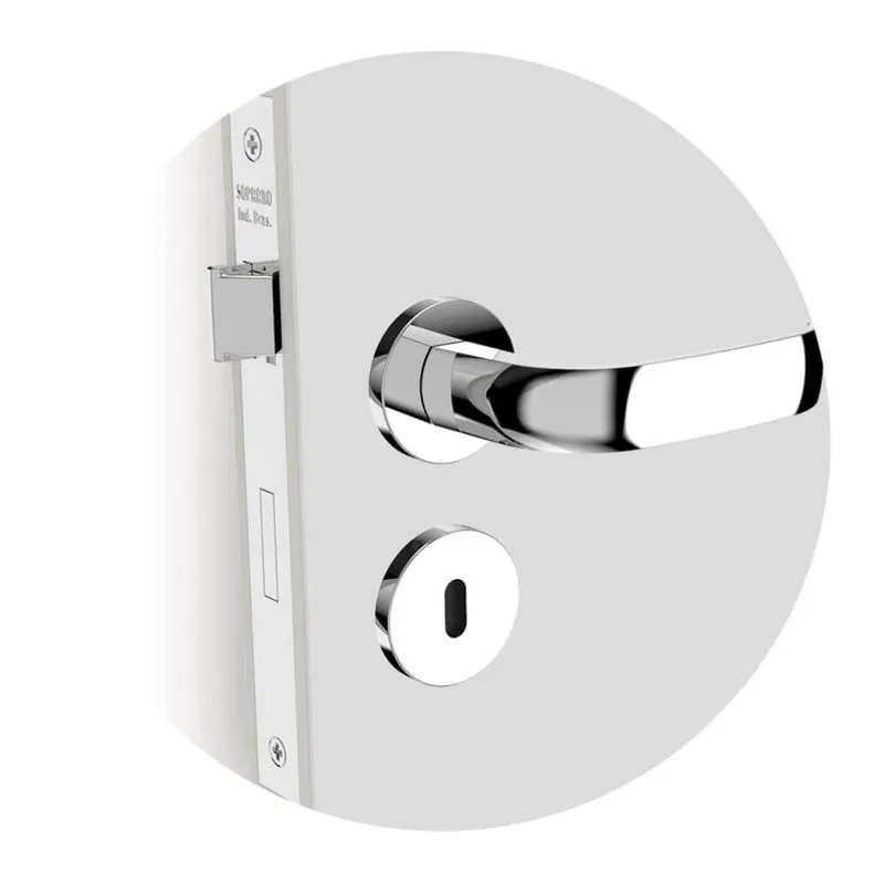 Fechadura Icaro Interna Roseta Redonda Cromada 40mm Ros22 (40x53 Reta) Soprano