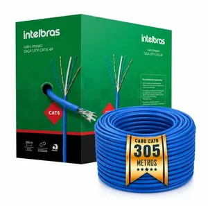 Cabo De Rede Cat6 4px23 Awg 305 Metros Impact Giga Cinza Intelbras