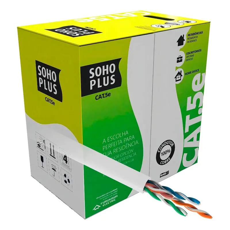 Cabo de Rede CAT.5e Furukawa SOHOPLUS, 305 Metros, Branco - 23200101