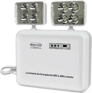 Iluminação De Emergência Led 2.200 Lumens 2 Faróis - Bivolt