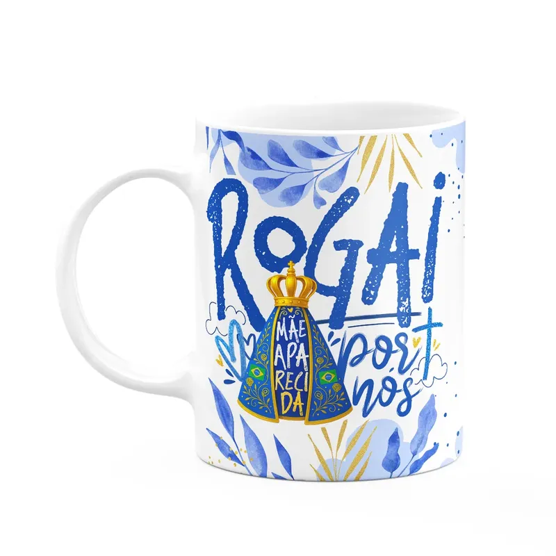 Caneca Religiosa N.s Aparecida - Rogai Por Nós