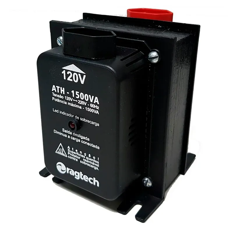 Auto Transformador Ragtech Ath 1500 Black 1500va Entrada 120v/220v Saída 120v/220v - 20ath4474