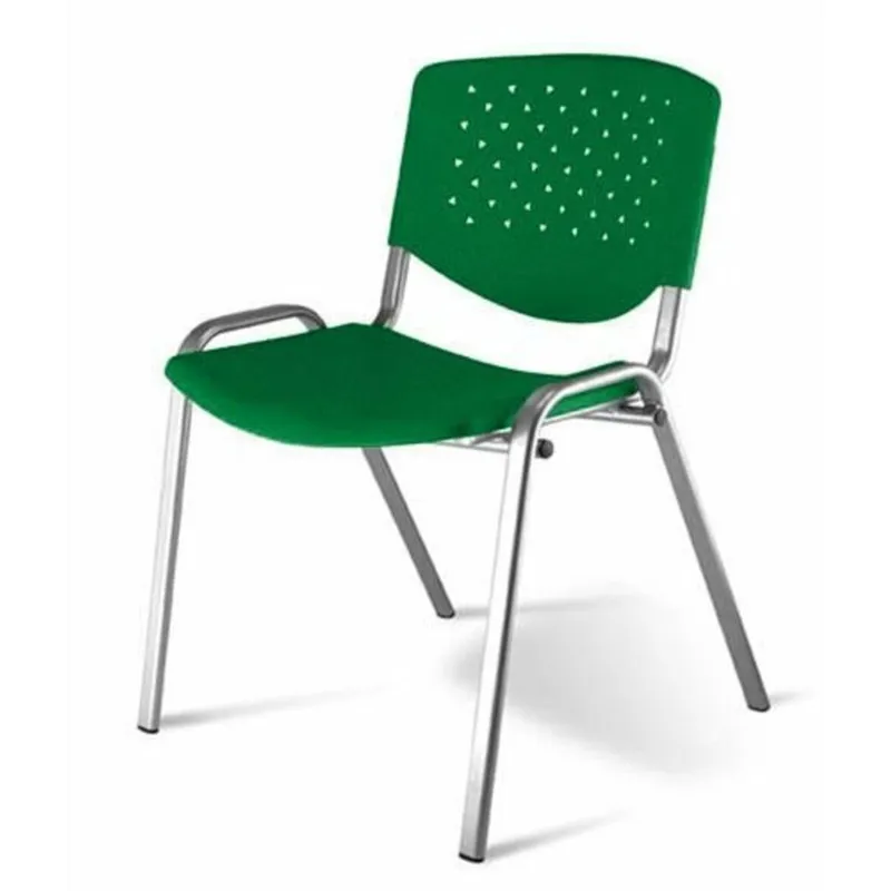 Cadeira Design Office Móveis Empilhável, Linha Polipropileno Atenas - Azul