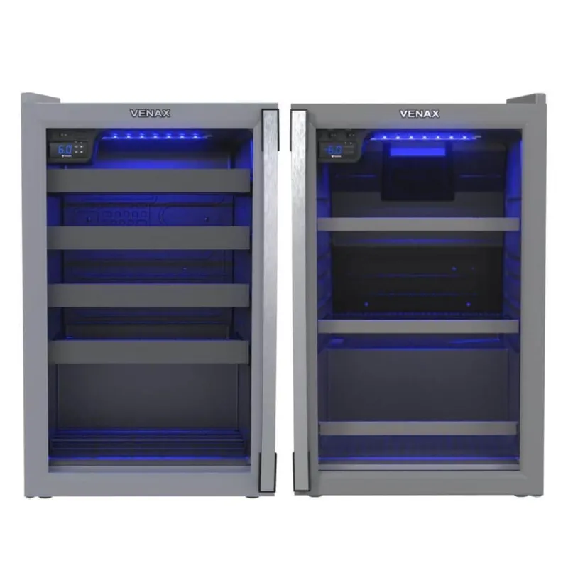 Conjunto Venax Cervejeira Blue E Adega Piubella 100 Litros Cinza Porta Invertida 127 V