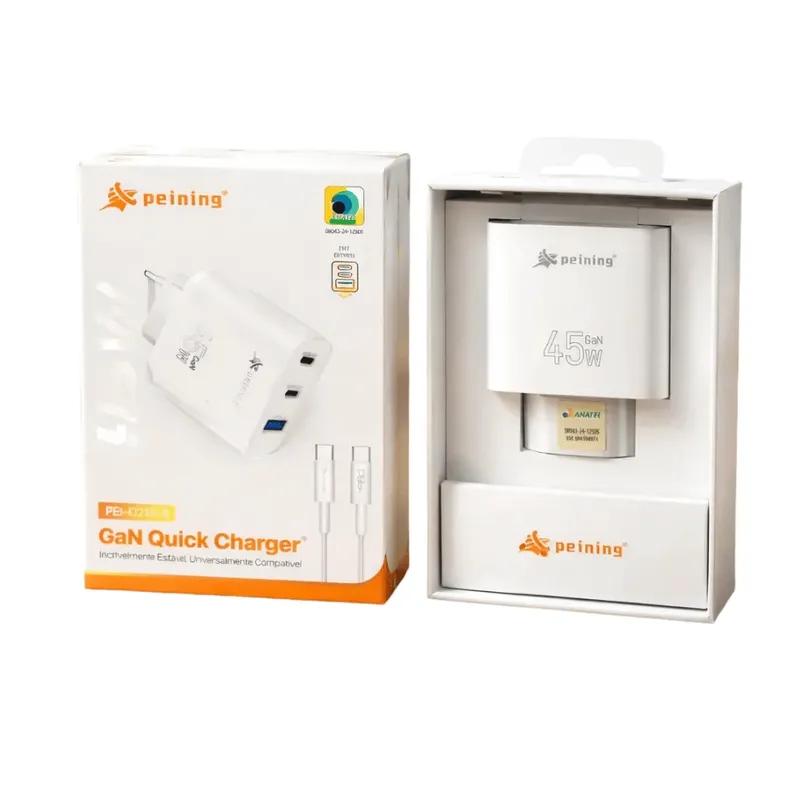 Kit Carregador Usb-c + Usb-a 45w E Cabo Usb Type C Peining Pei-329-5